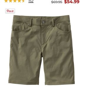 LL BEAN Men's 40W Venture Stretch 5-pocket Shorts in dusty olive